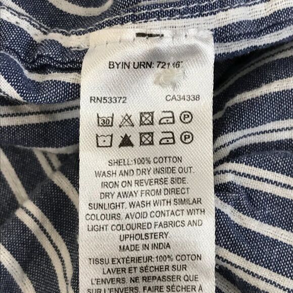 French Connection Striped Popover Top Women's Size XS Woven Cotton Casual - Picture 10 of 10